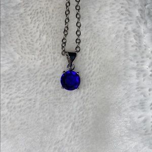 Blue diamond necklace